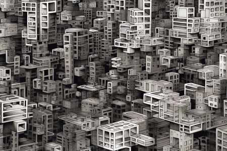 black and white abstract city wallpaper
. generative AIの素材