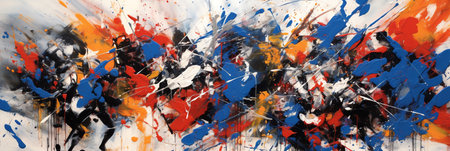 blue, red, orange and white abstract painting
. generative AIの素材