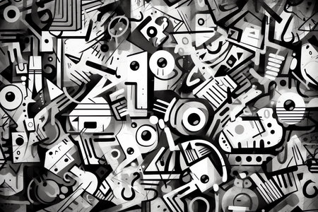 black and white abstract geometric wallpaper
. generative AIの素材