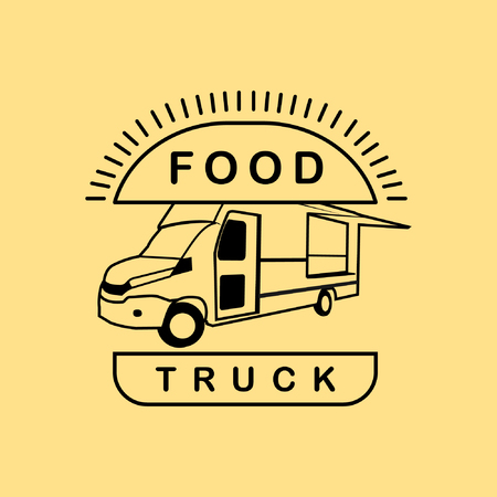 food truck burger vintage vectorのイラスト素材