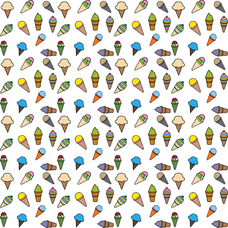 pattern ice cream color vectorのイラスト素材