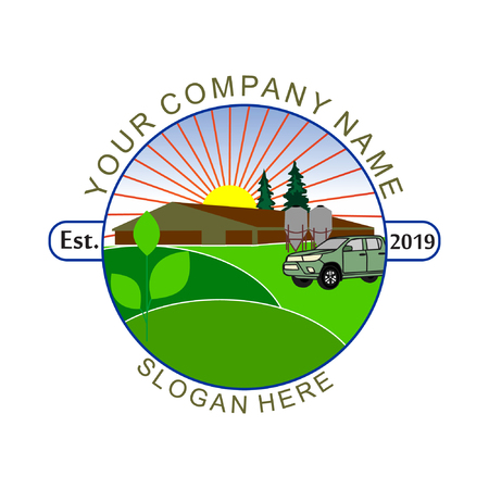 vintage farm logoのイラスト素材