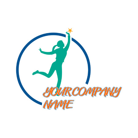 woman get star logoのイラスト素材