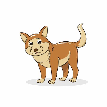 brown cute dog standing vectorのイラスト素材