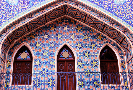 Beautiful Mosaic Building in Old Tbilisi, Georgia (Orbeliani Bath House)のeditorial素材