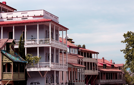 Colorful Houses in Old Tbilisi, Georgiaのeditorial素材