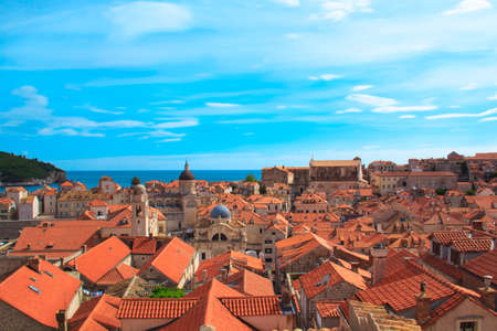 Old city of Dubrovnik in Croatia on a sunny dayの写真素材