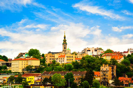 View of the historic center of Belgrade, Serbia on a sunny dayの写真素材