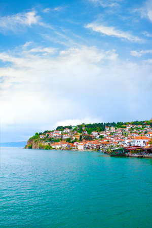 View of the water surface of Lake Ohrid in Macedonia