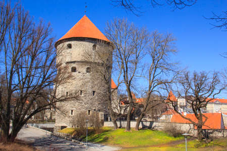 Beautiful view of the Kik-in-de-KÃ¶k Tower in Tallinn, Estonia on a sunny dayの写真素材