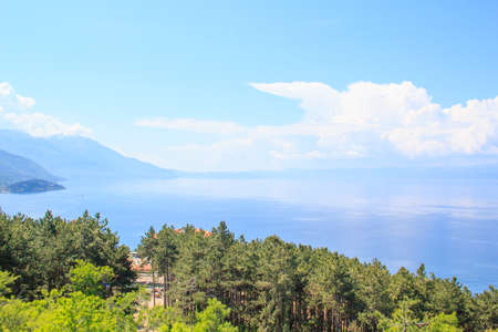 Beautiful view of the coast of Lake Ohrid in Macedonia