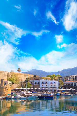 Beautiful view of the Kyrenia Bay in Kyrenia (Girne), North Cyprusのeditorial素材