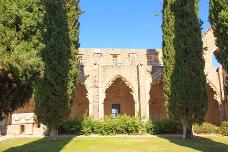 Beautiful view of the construction of the Bellapais Abbey in Kyrenia (Girne), Republic of Northern Cyprusのeditorial素材