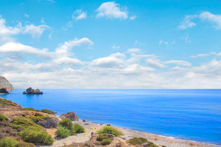 Beautiful view of the cliff over the seaの写真素材