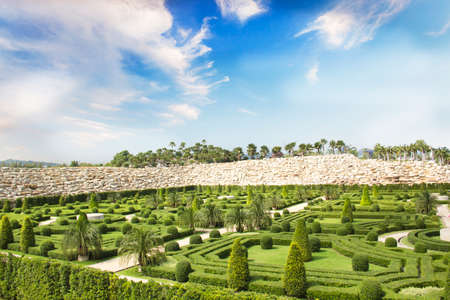 Beautiful view of Nong Nooch Tropical Park, in Pattaya, Thailandのeditorial素材