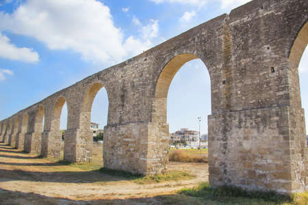 Beautiful view of the aqueduct in Larnaca, Cyprusの写真素材