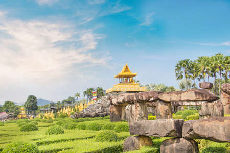Beautiful view of the pagoda in Pattaya, Thailandの写真素材