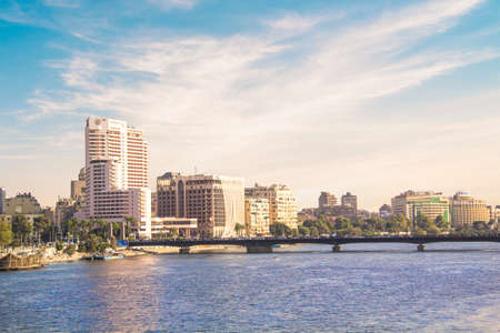 CAIRO, EGYPT - DECEMBER 29, 2021: View of a busy street near Tahrir Square in Cairo, Egyptのeditorial素材