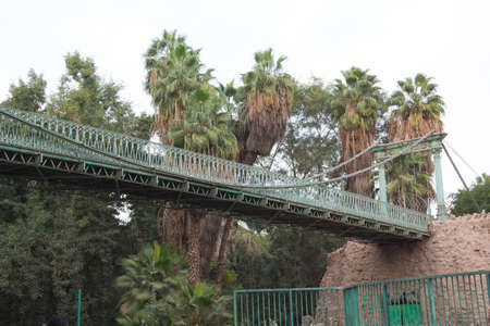CAIRO, EGYPT - DECEMBER 29, 2021: Bridge by Gustave Eiffel in Giza zoo in Cairo, Egyptのeditorial素材