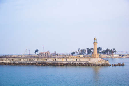 View of the Montaza Lighthouse of Alexandria in Alexandria, Egyptのeditorial素材