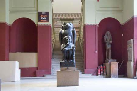 CAIRO, EGYPT - DECEMBER 29, 2021: World-famous ancient exhibits at the Egyptian Museum in Cairo,...