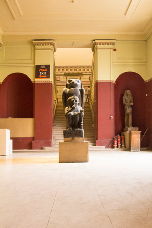 CAIRO, EGYPT - DECEMBER 29, 2021: World-famous ancient exhibits at the Egyptian Museum in Cairo, Egyptのeditorial素材
