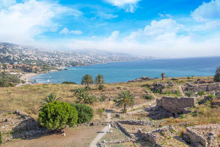 Beautiful view of the ancient voice of Byblos (also known as Jubayl or Jebeil), Lebanonの写真素材