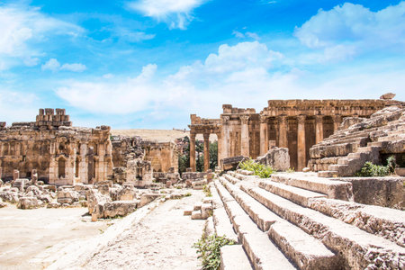Beautiful view of Baalbek Roman Ruins in Baalbek, Lebanonのeditorial素材