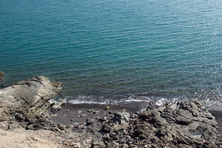 Nice view of the Gulf of Aden in Yemen, at sunsetの写真素材