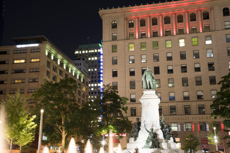 Edward VII Monument in Phillips Square Park in Montreal, Canadaのeditorial素材