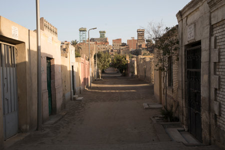 General view of the Northern Cemetery, part of the City of the Dead in Cairo, Egypt