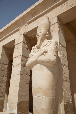 Beautiful view of the ancient temple of Hatshepsut in Luxor, Egyptの写真素材