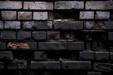 collapsed brick wall Red brick vintage old wall texture background - Stock imageの写真素材
