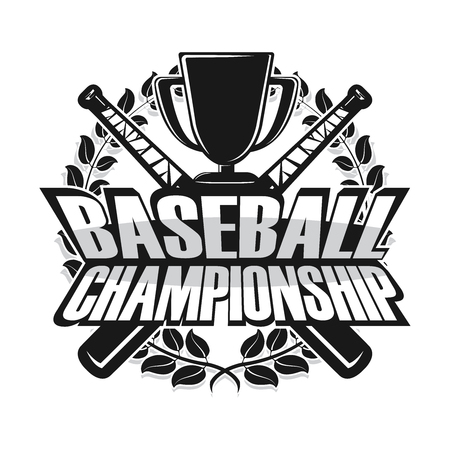 Baseball championship badge and logotipe, monochrome style, vectorのイラスト素材