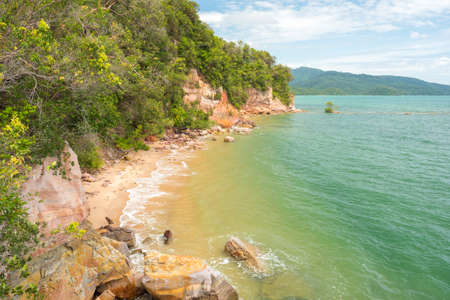 Secret Beach of Ao Thalane (Tha Lane), Krabi, Thailand. The Andaman Sea coast.の写真素材