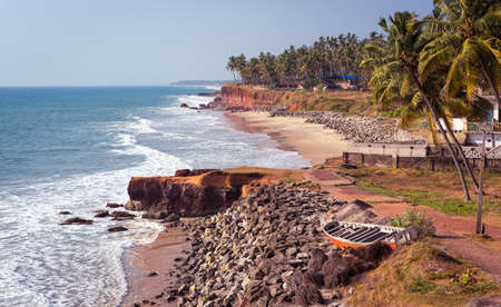 Varkala, Kerala, India. Cliff seascape in the north of the town.の写真素材