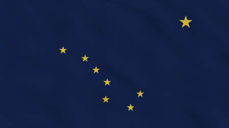 Alaska USA Wavy Fabric Flag. Alaska Flag. American Flag. North America Flags. Celebration. Background Fabric.の写真素材