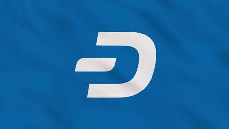 Dash Wavy Fabric Flag. Cryptocurrency. Blockchain Technology. Decentralized Disruptive Currency....