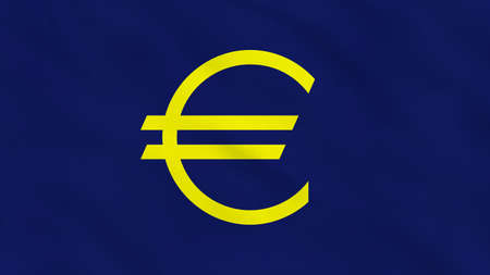 Euro Wavy Fabric Flag. Euro Flag. Coin Euro. Euro Coin Currency. Celebration. Background Fabric.の写真素材