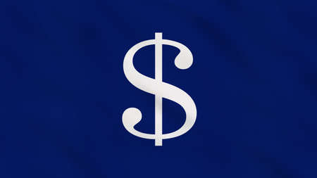 Dollar Wavy Fabric Flag. Dollar Flag. Coin Dollar. Dollar Coin Currency. Celebration. Background Fabric.の写真素材