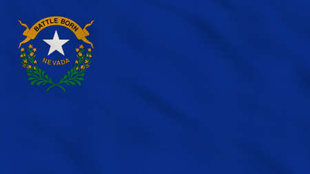 Nevada State USA Wavy Fabric Flag. State of Nevada Flag.の写真素材