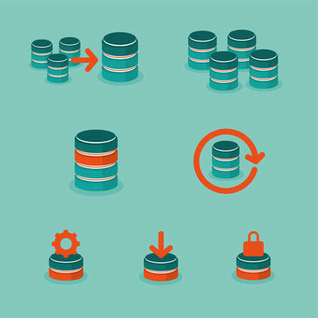 Icon set Database illustrationのイラスト素材