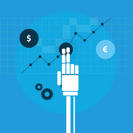 Trading robot hand illustrationのイラスト素材