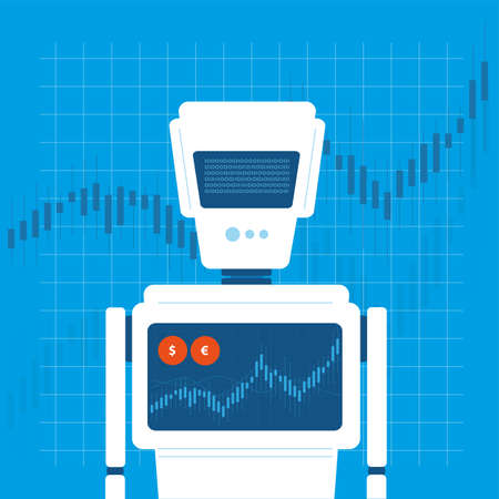 Trading robot illustrationのイラスト素材