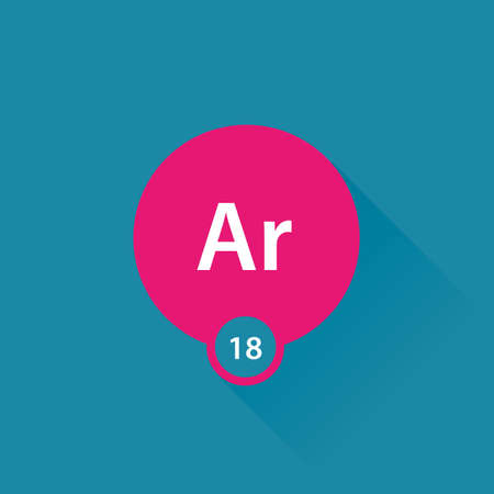 Noble gas Argon flat iconのイラスト素材