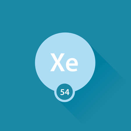 Noble gas Xenon flat iconのイラスト素材