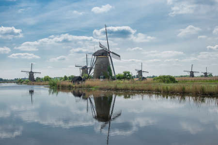 mills of the Kinderdijk in the Netherlands,の写真素材