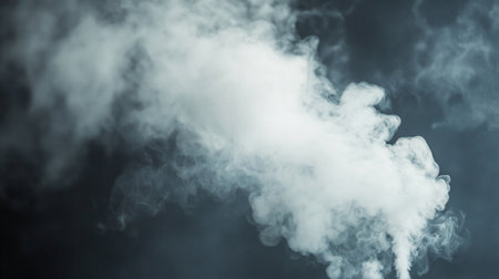 A large, billowing cloud of white smoke with a textured, swirling appearance. The smoke appears dense in some areas, fading to wisps.の素材