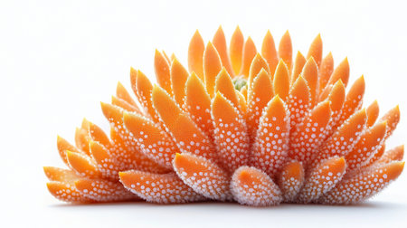 A vibrant orange flower with textured petals, speckled with white dots. The petals have a soft, fuzzy appearance.の素材