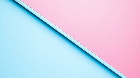 Two-toned pastel background featuring light blue and pink paper layers, divided diagonally with a subtle shadow effect.の素材